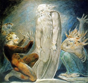 William Blake: Čaodějnice z En-Dóru vyvolávající Samulova ducha
